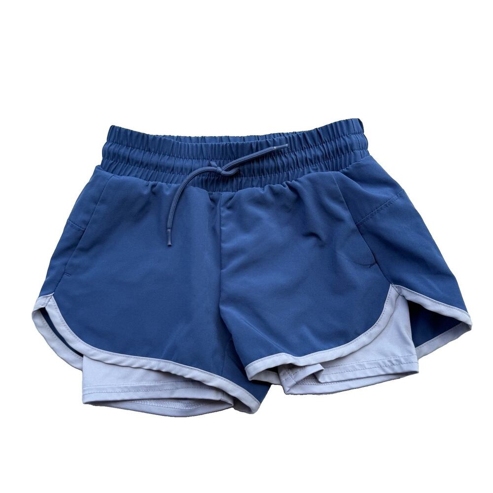 Athletic Works Girls Print & Solid Active 2-in-1 Running Shorts